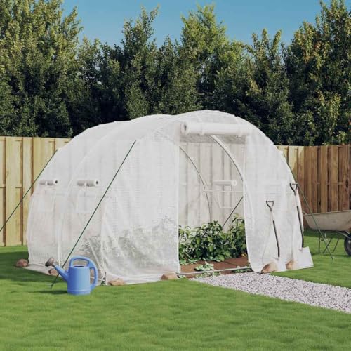 Rasen & Gartenarbeit Gewächshäuser Gewächshaus mit Stahlrahmen weiß 6m 3x2x2m von BOWEKAM
