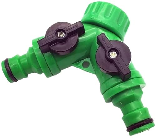 Adapter Dual Valve Bewässerungsventil Absperrventil Schlauchverteiler Y-Stecker Wiederverschließbares Band Schnellkupplung Tropfbewässerungssystem Adapter 2-Wege-Ventil Gartenbewässerung von BOWINGBO