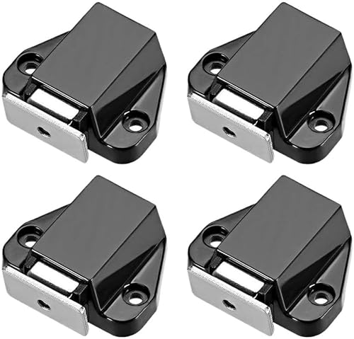 Magnetischer Riegel für Schrankbeschläge, magnetischer Türriegel, Magnete für Schrank, 4 Stück, magnetisch, Touch, für Schranktür oder Schrank, Schwarz Magnetischer Riegel für Schrankbeschläge, magnetischer Türriegel, Magnete für Schrank, 4 Stück, magnetisch, Touch, für Schranktür oder Schrank, Schwarz von BOWINGBO