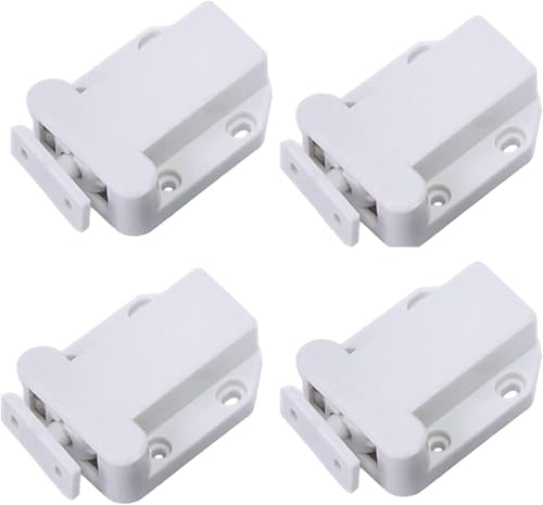 Türschnäpper schließen Schranktürdämpfer, zum Öffnen drücken, Magnet-Türschnäpper zum Öffnen, 4 Stück Rückprall-Schrankriegel mit automatischer Pop-Up-Funktion, Schrankschloss, selbstschließend Türschnäpper schließen Schranktürdämpfer, zum Öffnen drücken, Magnet-Türschnäpper zum Öffnen, 4 Stück Rückprall-Schrankriegel mit automatischer Pop-Up-Funktion, Schrankschloss, selbstschließend von BOWINGBO