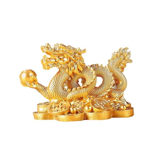 BOWTONG 1PC Fengshui Chinesischer Drache Ornament Handwerk Statue Chinesisches Maskottchen Drachen Zubehör Dekoration Ornamente Drache von BOWTONG