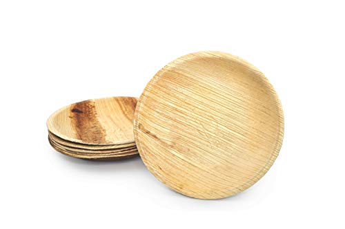 BOX And Tree | 100 Einwegteller rund aus Palmblatt, Ø 15 cm | biologisch abbaubares Einweggeschirr 100% kompostierbar | stabil und robust, Material Palme, Holz, Bambus BOX And Tree | 100 Einwegteller rund aus Palmblatt, Ø 15 cm | biologisch abbaubares Einweggeschirr 100% kompostierbar | stabil und robust, Material Palme, Holz, Bambus von BOX And Tree