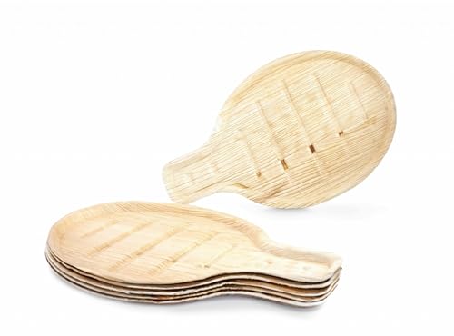 BOX And Tree | 25 x Palm Wood Aperitif Board | Biologisch abbaubar kompostierbar Disposable Tableware | Stabil und robust L Cheese Platters, Wurst, Pastries, Cold Buffet von BOX And Tree