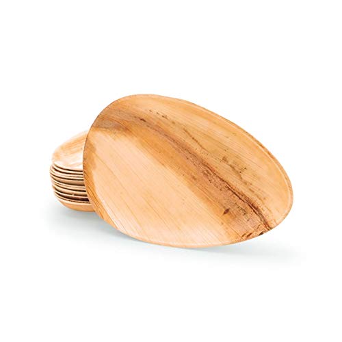 Box and Tree Einwegteller aus Palmblatt, 24 cm, biologisch abbaubar, 100 % kompostierbar, stabil und robust, perfekt für Geburtstagsfeier oder Hochzeit von BOX And Tree