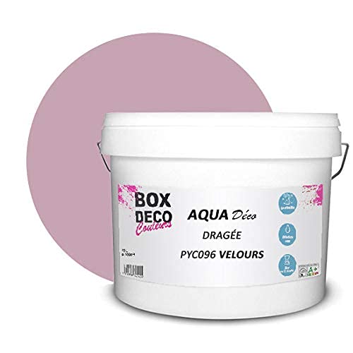 BOX DECO COULEURS Aqua Déco Acrylfarbe, Velours-Optik, 10 l, Rosa von BOX DECO COULEURS
