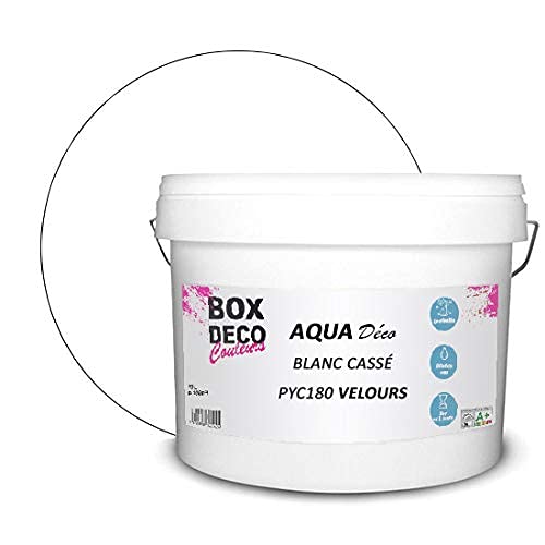 BOX DECO COULEURS Aqua Déco Acrylfarbe Veloursoptik 10 l/100 m², Weiß von BOX DECO COULEURS