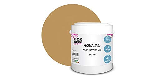 BOX DECO COULEURS Aqua Déco Acrylfarbe, Satin-Optik, 2,5 l/25 m², Braun von BOX DECO COULEURS