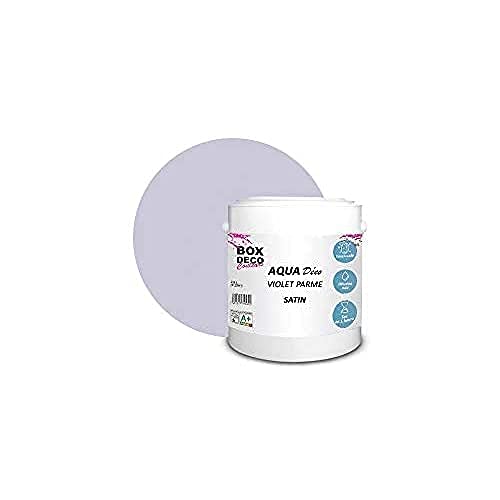 BOX DECO COULEURS Aqua Déco Acrylfarbe, Satin-Optik, 2,5 l/25 m², Violett von BOX DECO COULEURS