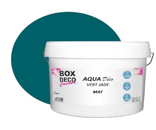 BOX DECO COULEURS Aqua Déco Acrylfarbe, matt, 10 l, Jadegrün von BOX DECO COULEURS