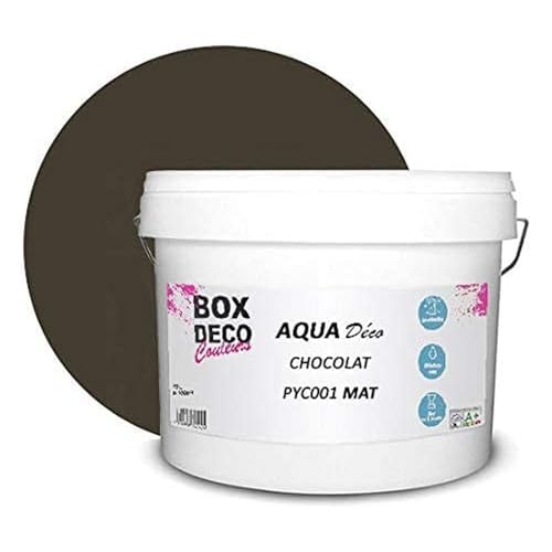 BOX DECO COULEURS Aqua Déco Acrylfarbe, matt, 10 l/100 m², Schokoladenbraun von BOX DECO COULEURS