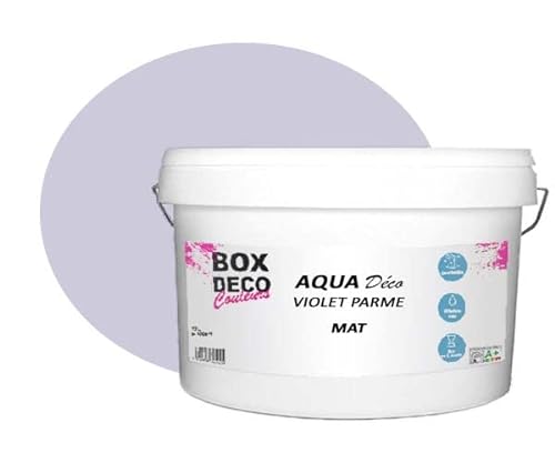 BOX DECO COULEURS Aqua Déco Acrylfarbe, matt, 10 l, Violett von BOX DECO COULEURS