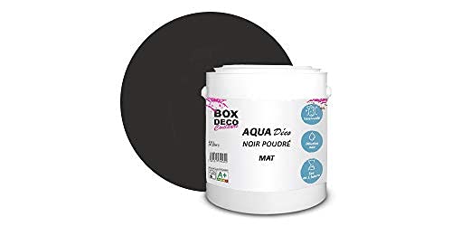 BOX DECO COULEURS Aqua Déco Acrylfarbe, matt, 2,5 l/25 m², Schwarz von BOX DECO COULEURS