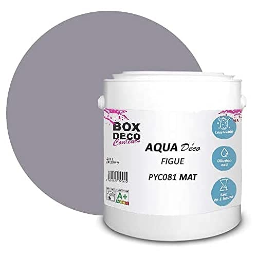 BOX DECO COULEURS Aqua Déco Acrylfarbe, matt, 2,5 l, Violett von BOX DECO COULEURS