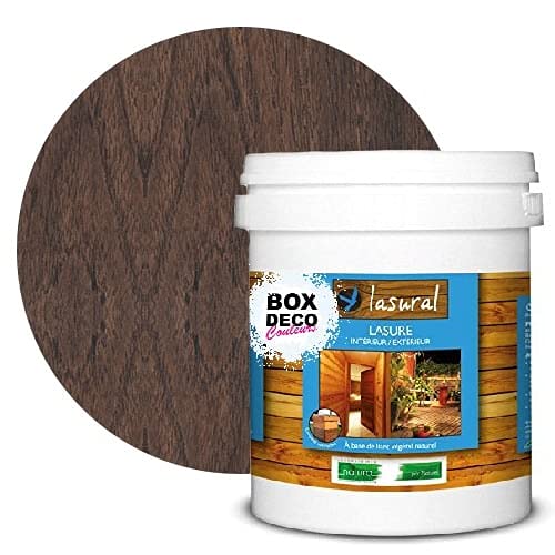 BOX DECO COULEURS Lasural Natura Natura Holzlasur für innen und außen, ökologisch, 1 l, Teak von BOX DECO COULEURS