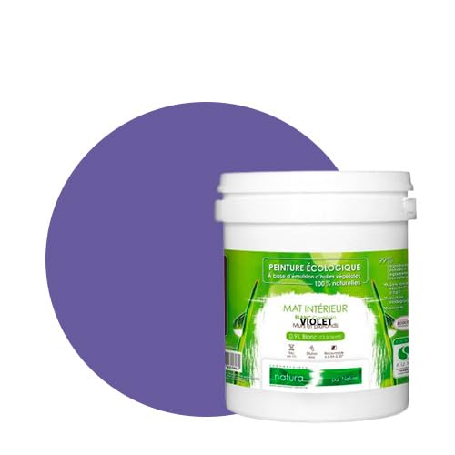 BOX DECO COULEURS Natura Wandfarbe Natur Öko Wandfarbe Matt Innenfarbe Natura 1L Lila von BOX DECO COULEURS