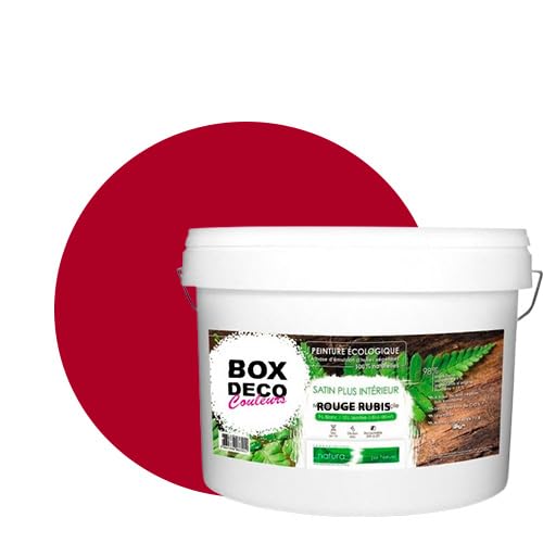 BOX DECO COULEURS Natura Wandfarbe Natura Natura Satin-Optik, ökologisch, 10 l/130 m², Rubinrot von BOX DECO COULEURS