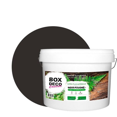 BOX DECO COULEURS Natura Wandfarbe natura seidenmatt innen natur, ökologisch, 10 l/130 m², schwarz puderfarben von BOX DECO COULEURS