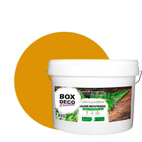 BOX DECO COULEURS Natura Wandfarbe natura seidenmatt natur, ökologisch, 10 l/130 m², senfgelb von BOX DECO COULEURS