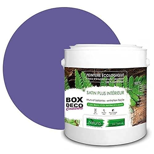 BOX DECO COULEURS Natura Wandfarbe Natura Seidenoptik ökologisch 2,5 l/33 m², Violett von BOX DECO COULEURS