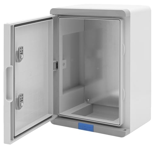 BOXEXPERT® Schaltschrank außen absolut wasserdicht bis 1m Tiefe [ABS Kunststoff IP67 Gehäuse] grau (Serie Fleet Pro) 350x250x150mm | Verteilerkasten außen | Industriegehäuse | Leergehäuse von BOXEXPERT