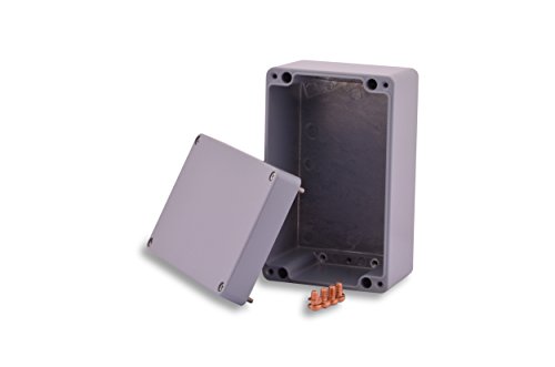 BOXEXPERT Aluminium Industriegehäuse, 160x100x81mm, IP66, pulverbeschichtet, grau, Wandgehäuse, Installationsgehäuse, Leergehäuse, Druckgussgehäuse, Gehäuse der Serie Alster von BOXEXPERT