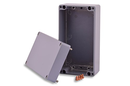 BOXEXPERT Aluminium Industriegehäuse, 220x120x91mm, IP66, pulverbeschichtet, grau, Wandgehäuse, Installationsgehäuse, Leergehäuse, Druckgussgehäuse, Gehäuse der Serie Alster von BOXEXPERT