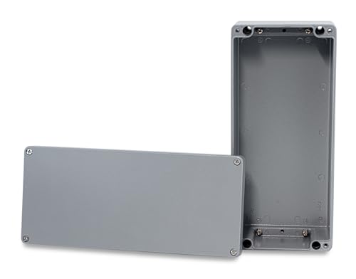 BOXEXPERT Aluminium Industriegehäuse, 360x160x90mm, IP66, pulverbeschichtet, grau, Wandgehäuse, Installationsgehäuse, Leergehäuse, Druckgussgehäuse, Gehäuse der Serie Alster von BOXEXPERT