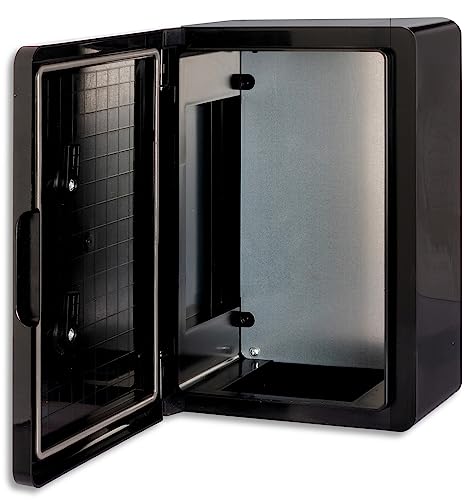 BOXEXPERT® Verteilerkasten außen wasserdicht [ABS Kunststoff IP65 Gehäuse] schwarz (Serie Fleet) 350x250x150mm | Schaltschrank außen | Wandschrank | Industriegehäuse | Leergehäuse von BOXEXPERT
