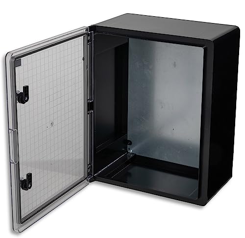 BOXEXPERT® Verteilerkasten außen wasserdicht [ABS Kunststoff IP65 Gehäuse inkl. Sichttür] schwarz (Serie Fleet) 500x400x240mm | Schaltschrank außen | Wandschrank | Industriegehäuse | Leergehäuse von BOXEXPERT