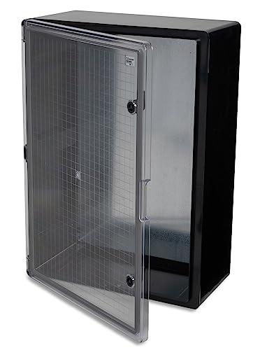 BOXEXPERT® Verteilerkasten außen wasserdicht [ABS Kunststoff IP65 Gehäuse inkl. Sichttür] schwarz (Serie Fleet) 700x500x250mm | Schaltschrank außen | Wandschrank | Industriegehäuse | Leergehäuse von BOXEXPERT