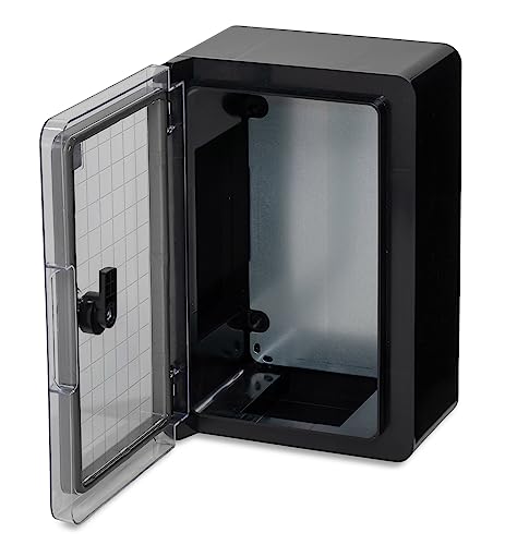 BOXEXPERT® Verteilerkasten außen wasserdicht [ABS Kunststoff IP65 Gehäuse inkl. Sichttür] schwarz (Serie Fleet) 200x300x130mm | Schaltschrank außen | Wandschrank | Industriegehäuse | Leergehäuse von BOXEXPERT