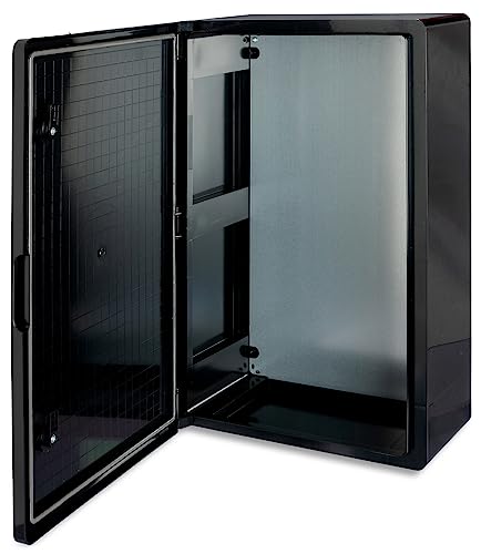 BOXEXPERT® Verteilerkasten außen wasserdicht [ABS Kunststoff IP65 Gehäuse] schwarz (Serie Fleet) 600x400x200mm | Schaltschrank außen | Wandschrank | Industriegehäuse | Leergehäuse von BOXEXPERT