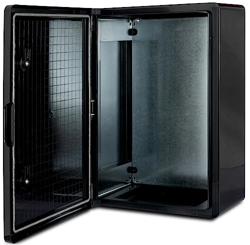 BOXEXPERT® Verteilerkasten außen wasserdicht [ABS Kunststoff IP65 Gehäuse] schwarz (Serie Fleet) 500x350x190mm | Schaltschrank außen | Wandschrank | Industriegehäuse | Leergehäuse von BOXEXPERT