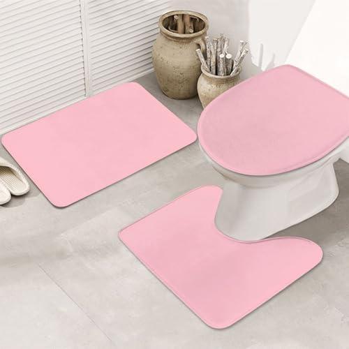 3-teiliges Badezimmerteppich-Set, rutschfest, ultraweich, geeignet für Badezimmer, Toiletten, Badewannen, Duschen, Schwarz 3-teiliges Badezimmerteppich-Set, rutschfest, ultraweich, geeignet für Badezimmer, Toiletten, Badewannen, Duschen, Schwarz von BOXILTD