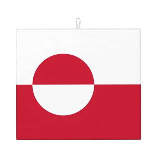 Abtropfmatte mit Grönland-Flagge, leicht zu reinigen, vielseitig verwendbar, schwarze Abtropfmatte Abtropfmatte mit Grönland-Flagge, leicht zu reinigen, vielseitig verwendbar, schwarze Abtropfmatte von BOXILTD