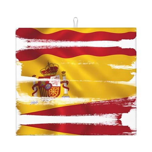Abtropfmatte mit Spanien-Flagge, leicht zu reinigen, vielseitig verwendbar, schwarze Abtropfmatte Abtropfmatte mit Spanien-Flagge, leicht zu reinigen, vielseitig verwendbar, schwarze Abtropfmatte von BOXILTD