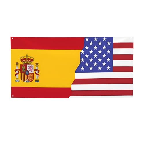 Amerikanische Spanien-Flagge, Party-Banner, Outdoor-Flaggen & Festival-Dekorationen für Geburtstag, Halloween, Weihnachten & Partydekoration Amerikanische Spanien-Flagge, Party-Banner, Outdoor-Flaggen & Festival-Dekorationen für Geburtstag, Halloween, Weihnachten & Partydekoration von BOXILTD