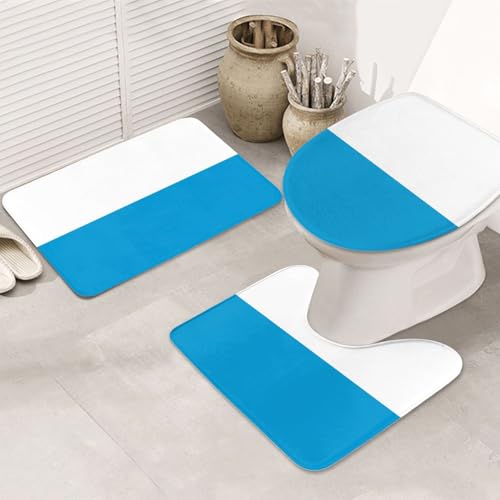 Bayerische Flagge 3-teiliges Badezimmerteppich-Set – rutschfeste ultraweiche Teppichmatten, geeignet für Badezimmer Toiletten, Badewannen, Duschen, Schwarz Bayerische Flagge 3-teiliges Badezimmerteppich-Set – rutschfeste ultraweiche Teppichmatten, geeignet für Badezimmer Toiletten, Badewannen, Duschen, Schwarz von BOXILTD