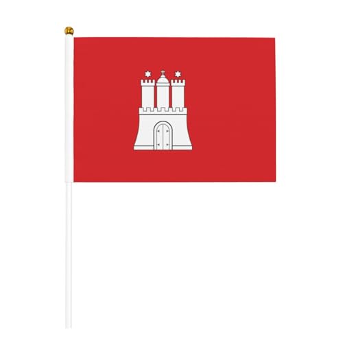 Die Hamburger Flagge, kleine Flaggen, Mini-Handflaggen, ideal für Veranstaltungen im Freien, Teamgeist und Dekorationen, 14 x 20,8 cm Die Hamburger Flagge, kleine Flaggen, Mini-Handflaggen, ideal für Veranstaltungen im Freien, Teamgeist und Dekorationen, 14 x 20,8 cm von BOXILTD