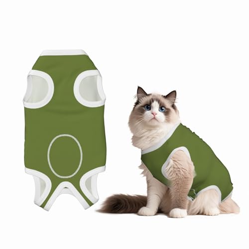 Dunkelgrüner Haustier-Genesungsanzug für Hunde – weiche Baumwolle, chirurgischer Genesungsanzug gegen Lecken, verhindert Lecken, Welpeneinteiler, Schwarz von BOXILTD