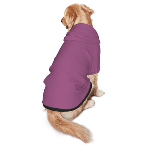 Einfarbiger Hunde-Kapuzenpullover für mittelgroße und große Hunde, stilvolles Haustier-Sweatshirt mit Tasche und Loch für die Leine, Violett von BOXILTD
