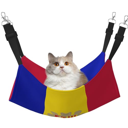 Flag of Andorra Haustierhängematte für Katzen - Perfekte Katzenfensterhängematte für große Katzen, Frettchen, Kaninchen & Kleintiere, Schwarz Flag of Andorra Haustierhängematte für Katzen - Perfekte Katzenfensterhängematte für große Katzen, Frettchen, Kaninchen & Kleintiere, Schwarz von BOXILTD