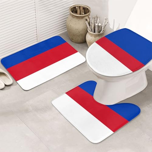 Flagge der Sorbs 3-teiliges Badezimmerteppich-Set - rutschfeste ultraweiche Teppichmatten, geeignet für Badezimmer, Toiletten, Badewannen, Duschen, Schwarz Flagge der Sorbs 3-teiliges Badezimmerteppich-Set - rutschfeste ultraweiche Teppichmatten, geeignet für Badezimmer, Toiletten, Badewannen, Duschen, Schwarz von BOXILTD