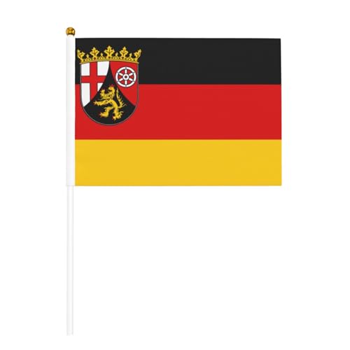 Flagge des Staates Rheinland-Pfalz, kleine Flaggen, Mini-Handflaggen, ideal für Veranstaltungen im Freien, Teamgeist und Dekorationen, 14 x 20,8 cm Flagge des Staates Rheinland-Pfalz, kleine Flaggen, Mini-Handflaggen, ideal für Veranstaltungen im Freien, Teamgeist und Dekorationen, 14 x 20,8 cm von BOXILTD