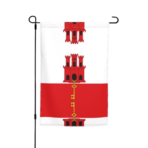 Flagge von Gibraltar Gartenflaggen – doppelseitige Sommer-Hofflagge für draußen, perfekte saisonale Dekoration, Gartenflagge, 30,5 x 45,7 cm Flagge von Gibraltar Gartenflaggen – doppelseitige Sommer-Hofflagge für draußen, perfekte saisonale Dekoration, Gartenflagge, 30,5 x 45,7 cm von BOXILTD