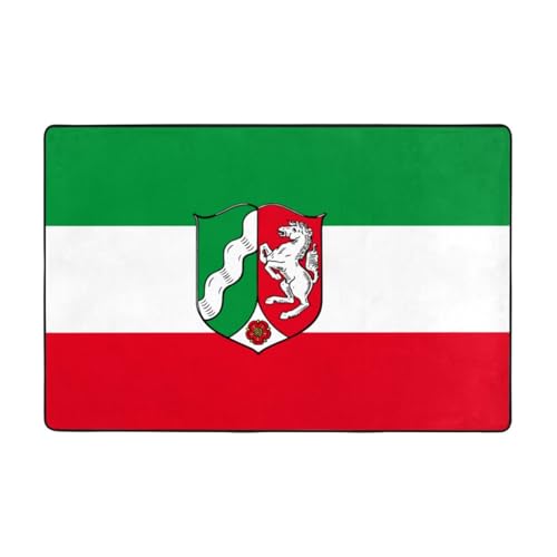 Fußmatte Flagge Nordrhein Westfalen, rutschfeste Teppiche für den Eingangsbereich, rutschfeste Bodenmatte mit Memory-Schaum-Kissen von BOXILTD
