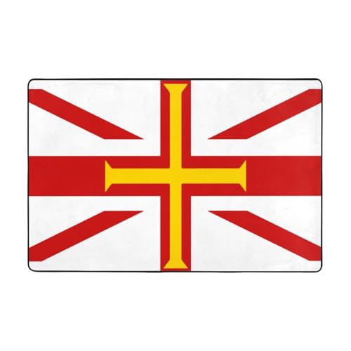 Fußmatte mit Flagge der Guernsey-Inseln, rutschfeste Teppiche für den Eingangsbereich, rutschfeste Bodenmatte mit Memory-Schaum-Kissen Fußmatte mit Flagge der Guernsey-Inseln, rutschfeste Teppiche für den Eingangsbereich, rutschfeste Bodenmatte mit Memory-Schaum-Kissen von BOXILTD