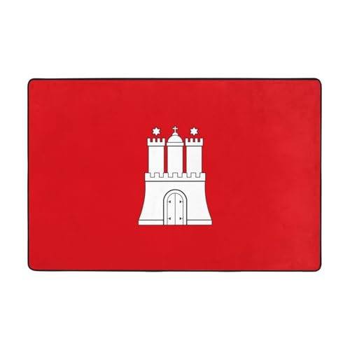 Fußmatte mit Hamburger Flagge, rutschfeste Teppiche für den Eingangsbereich, rutschfeste Bodenmatte mit Memory-Schaum-Kissen Fußmatte mit Hamburger Flagge, rutschfeste Teppiche für den Eingangsbereich, rutschfeste Bodenmatte mit Memory-Schaum-Kissen von BOXILTD