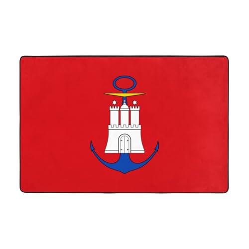 Fußmatte mit Hamburger Flagge, rutschfeste Teppiche für den Eingangsbereich, rutschfeste Bodenmatte mit Memory-Schaum-Kissen Fußmatte mit Hamburger Flagge, rutschfeste Teppiche für den Eingangsbereich, rutschfeste Bodenmatte mit Memory-Schaum-Kissen von BOXILTD