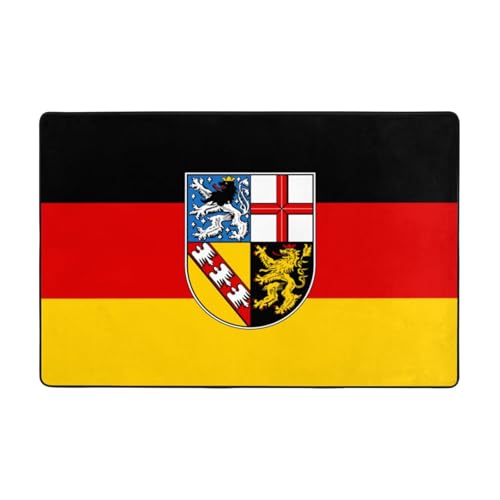 Fußmatte mit Saarland-Flaggen, rutschfeste Fußmatte für den Eingangsbereich, rutschfeste Bodenmatte mit Memory-Schaum-Kissen von BOXILTD